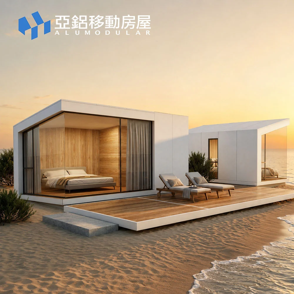 A-18B modular house exterior and interior glazing view