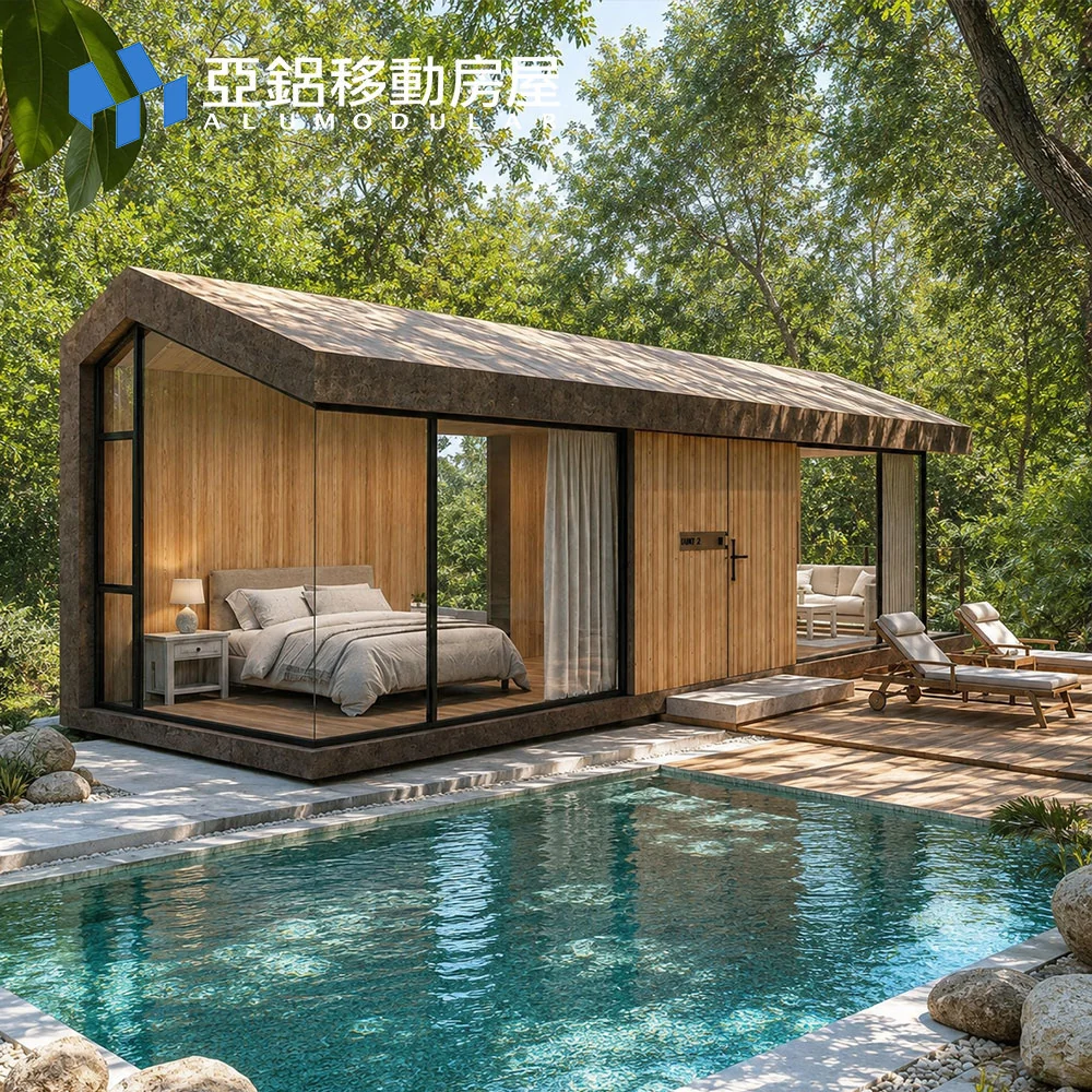 A-38A prefab modular house exterior with pitched roof