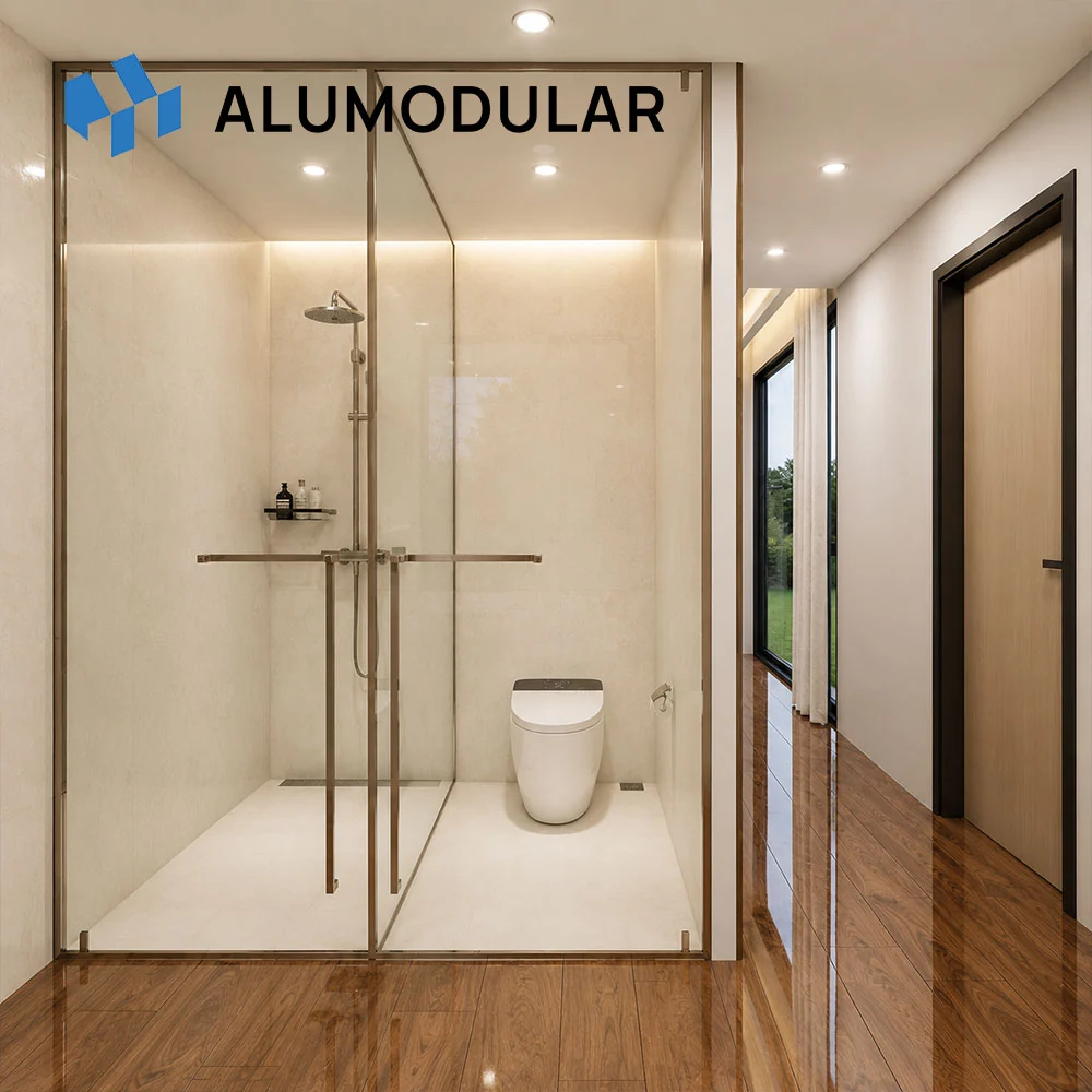 A-38A modular house shower and corridor interior
