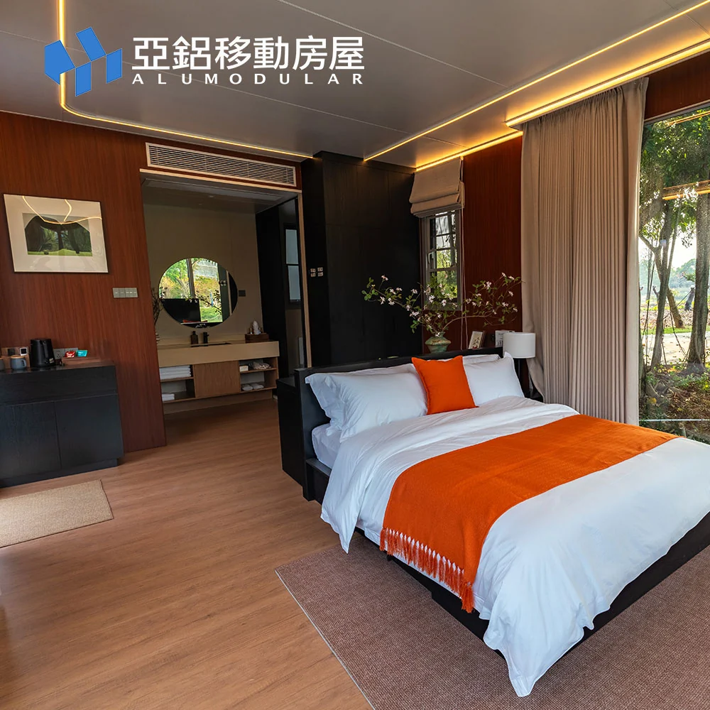 AP-8 modular house panoramic bedroom interior