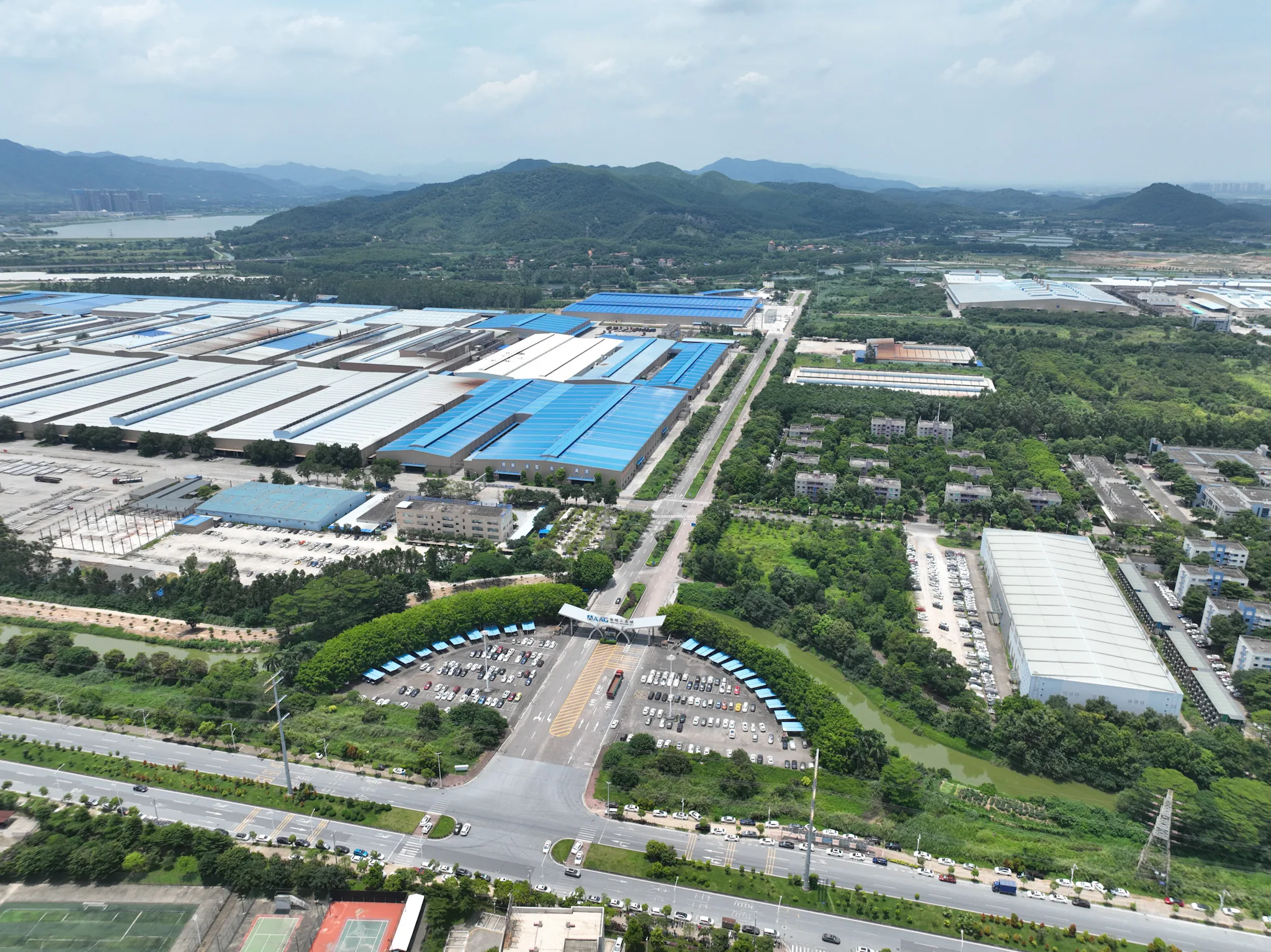 AAG modular housing factory 7000-mu industrial campus aerial view