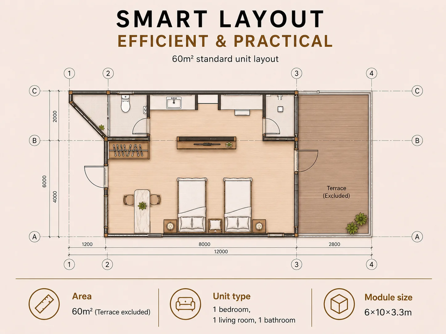 P-60 permanent modular building suite exterior
