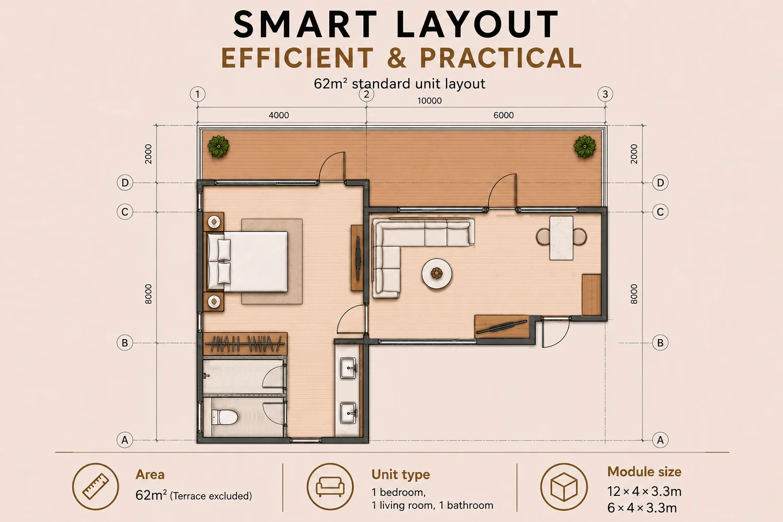 T-62 modular villa exterior for hospitality projects