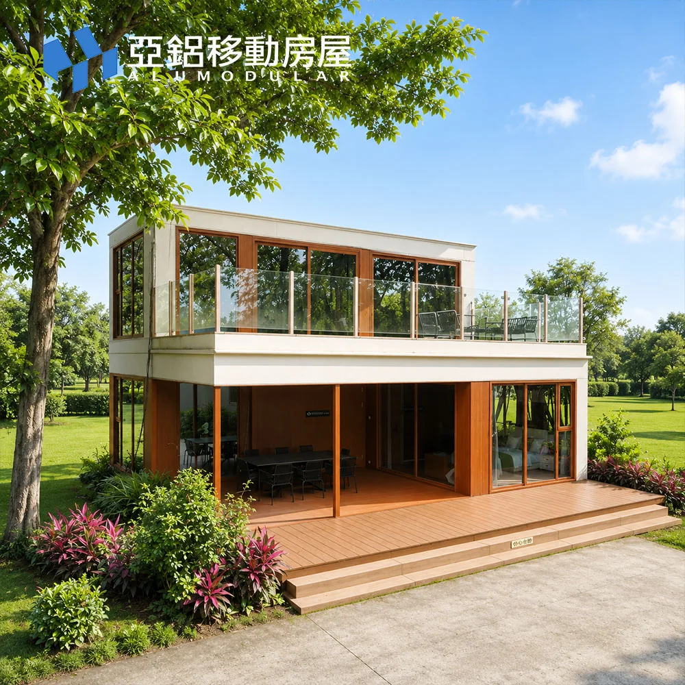 Alumodular double-storey modular villa exterior
